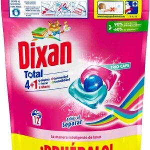Dixan Adiós al Separar Total 4+1 Detergente en Cápsulas(Bolsa de 12 Cápsulas)