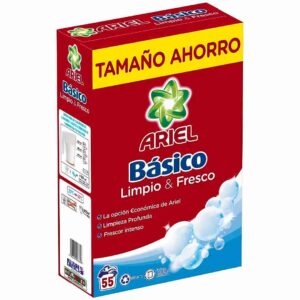 Ariel Básico Detergente en Polvo de 55 Lavados