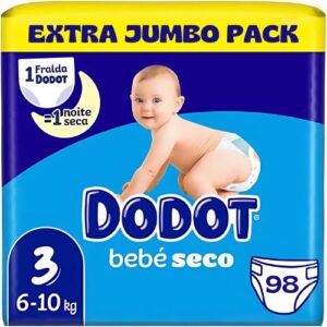 Dodot Bebé-Seco Talla 3 (6-10kg) Pack de 98 Pañales