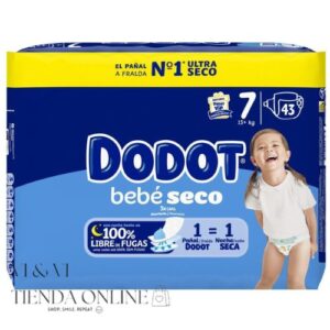 Dodot Bebé Seco Talla 7 (+15KG) Paquete de 43 pañales