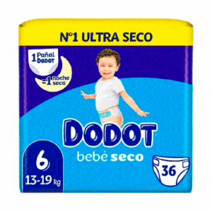 Dodot Bebé Seco Talla 6 (13-19kg) Paquete de 36 pañales