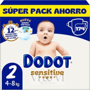 Dodot Sensitive Talla 2 (4-8kg) Pack Ahorro 174 Pañales
