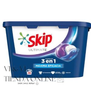 Skip Ultimate Máxima Eficacia 3 en 1  Detergente Pack de 36 Cápsulas