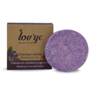 Lov'yc Champú Sólido 50 g con Extracto de Arándanos y Aguacate  Hidratante y Antioxidante