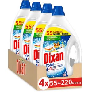 Dixan 4 en 1 + Ahorro Detergente Líquido Caja de 220 Lavados (4 botellas de 55 Lavados)