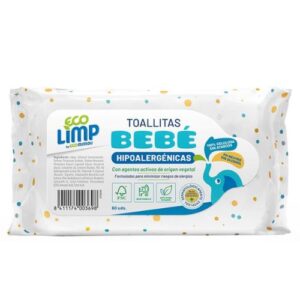 Ecomimidú Toallitas Húmedas Para Bebé Hipoalergénicas y Desechables por WC Paquete de 60