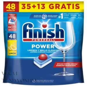 Finish Powerball Power Limón 48 Pastillas Lavavajillas