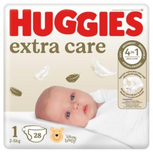 Huggies Extra Care Talla 1 (3-5kg) Pack de 28 Pañales