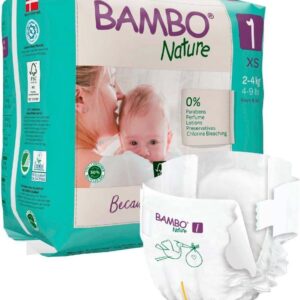 Pañales Bambo Nature Talla 1 (2 a 4kg) Pack 22 pañales: Suavidad y Protección Natural para tu Bebé