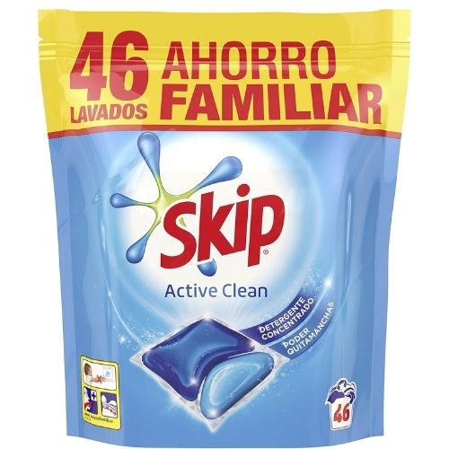 Skip Detergente Active Clean Doble Acción Bolsa 46 cápsulas