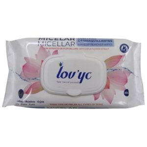 Lov'yc Toallitas Desmaquillantes Micelares 3 en 1 â€“ 40 Uds con Extracto de Flor de Loto