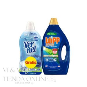 Wipp Gel Anti-Olor Limpieza Profunda (35 Dosis) + Vernel Azul Suavizante (60 Dosis)